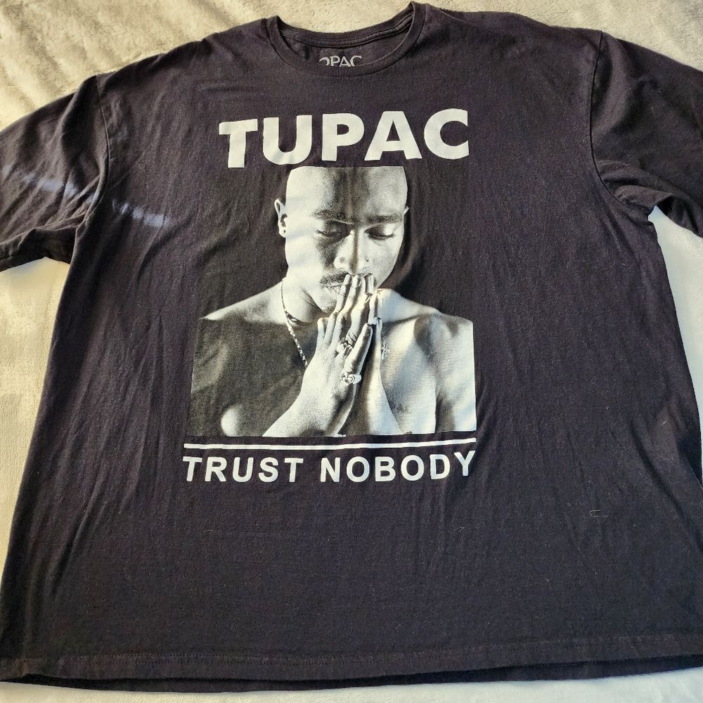 2PAC Tupac Black Tshirt With Graphics Trust Nobody Size 3XL